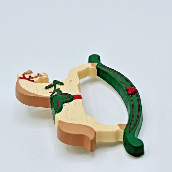 Hallmark Rocking Horse Brooch Vintage 1989 Christmas B5582 Hobby Horse Pin - Picture 4 of 10